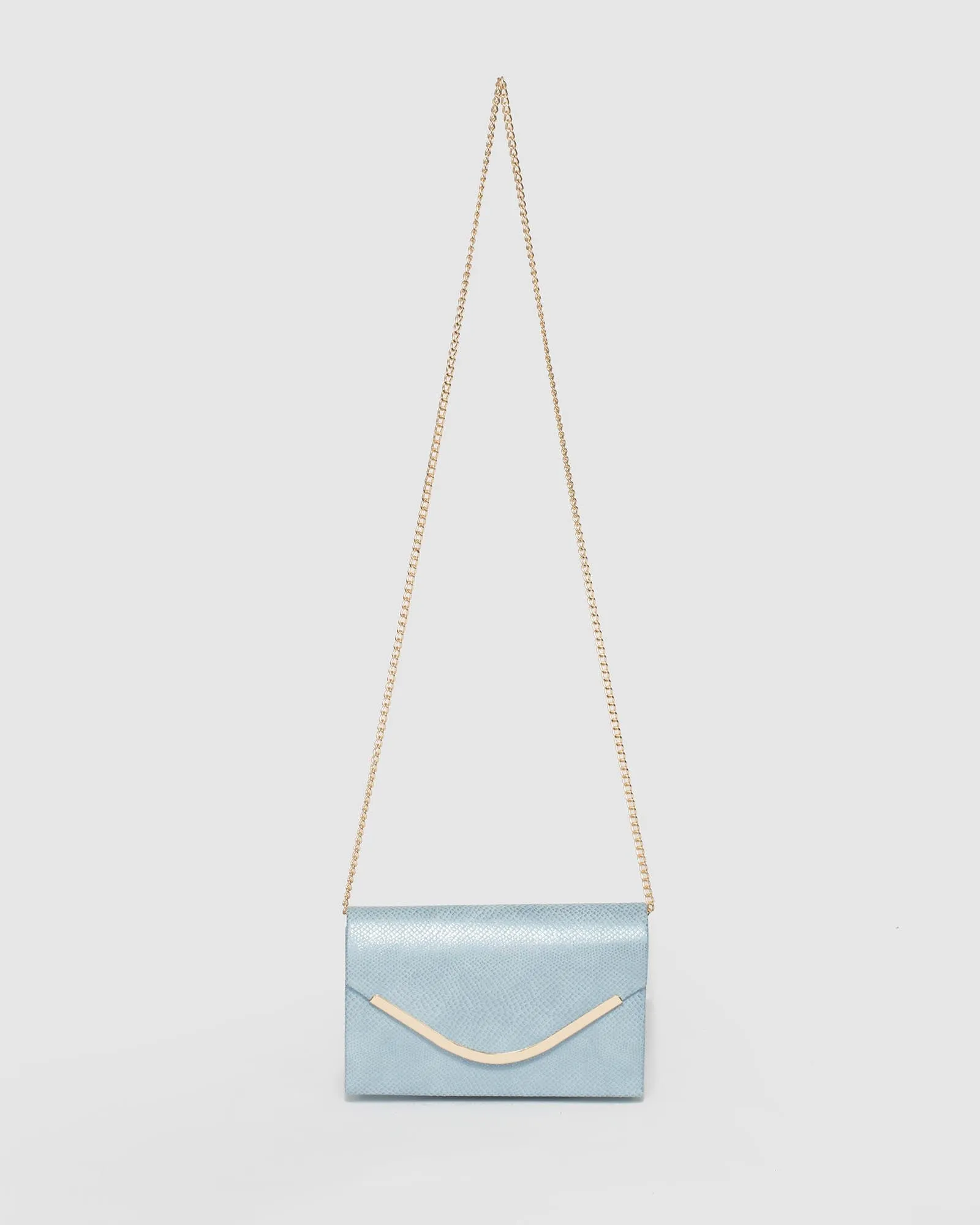 Blue Lila Curve Clutch Bag