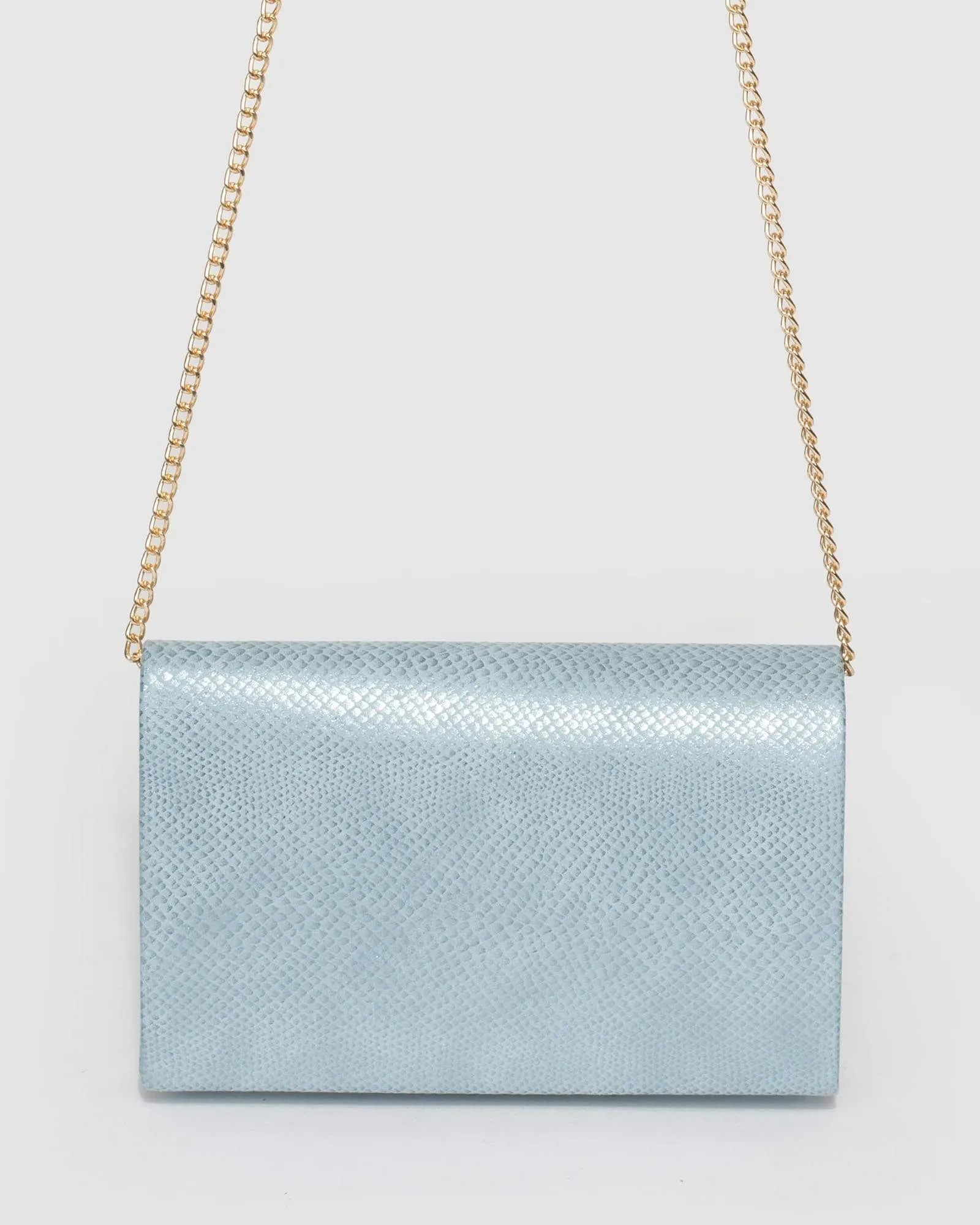 Blue Lila Curve Clutch Bag