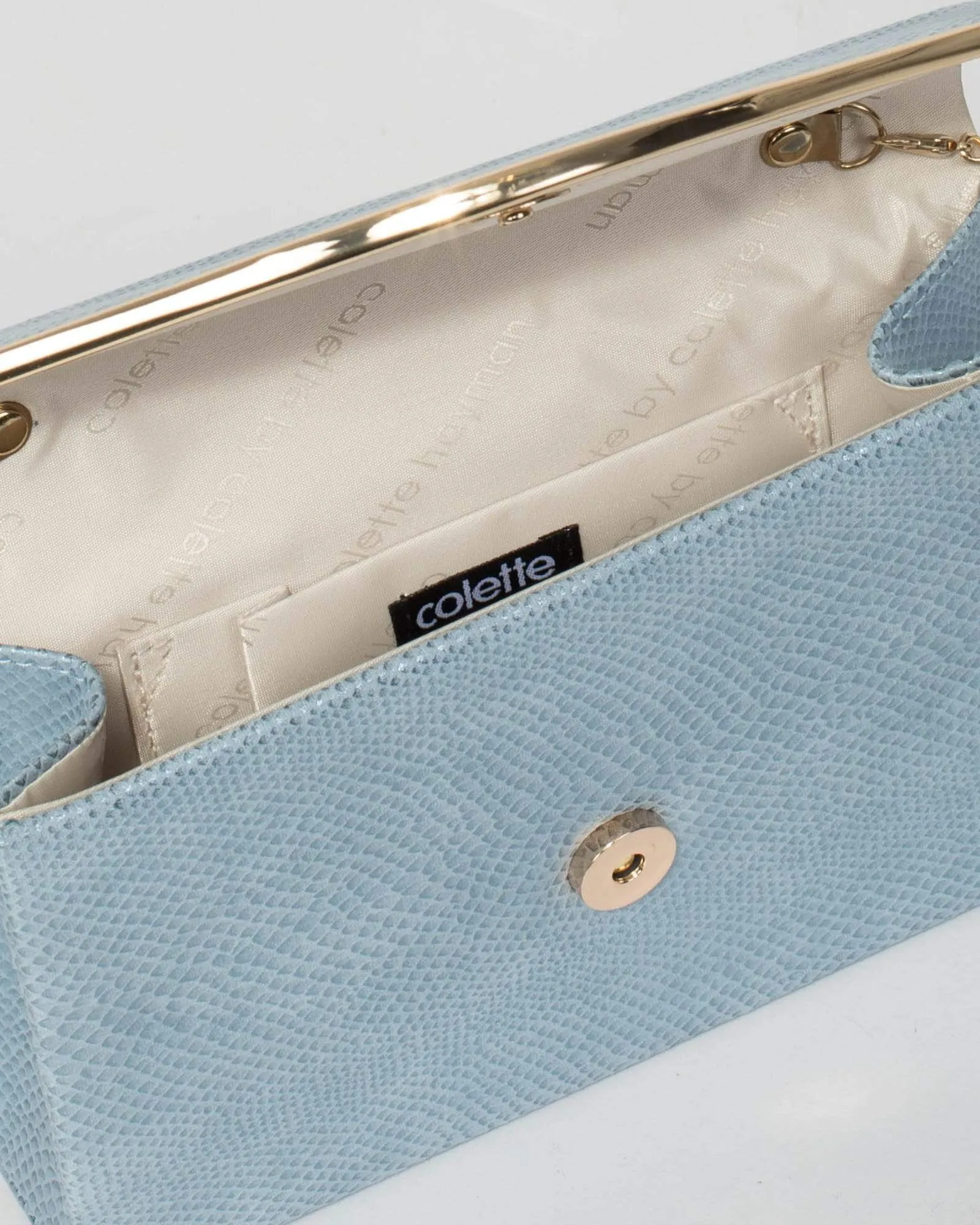 Blue Lila Curve Clutch Bag