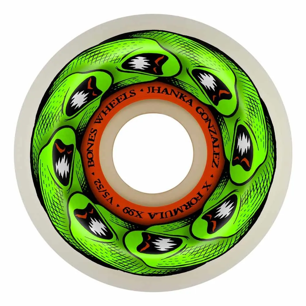 BONES Skateboard  Wheels X-Formula V5 Sidecut 99A Jhanka Monito & Mat 52mm