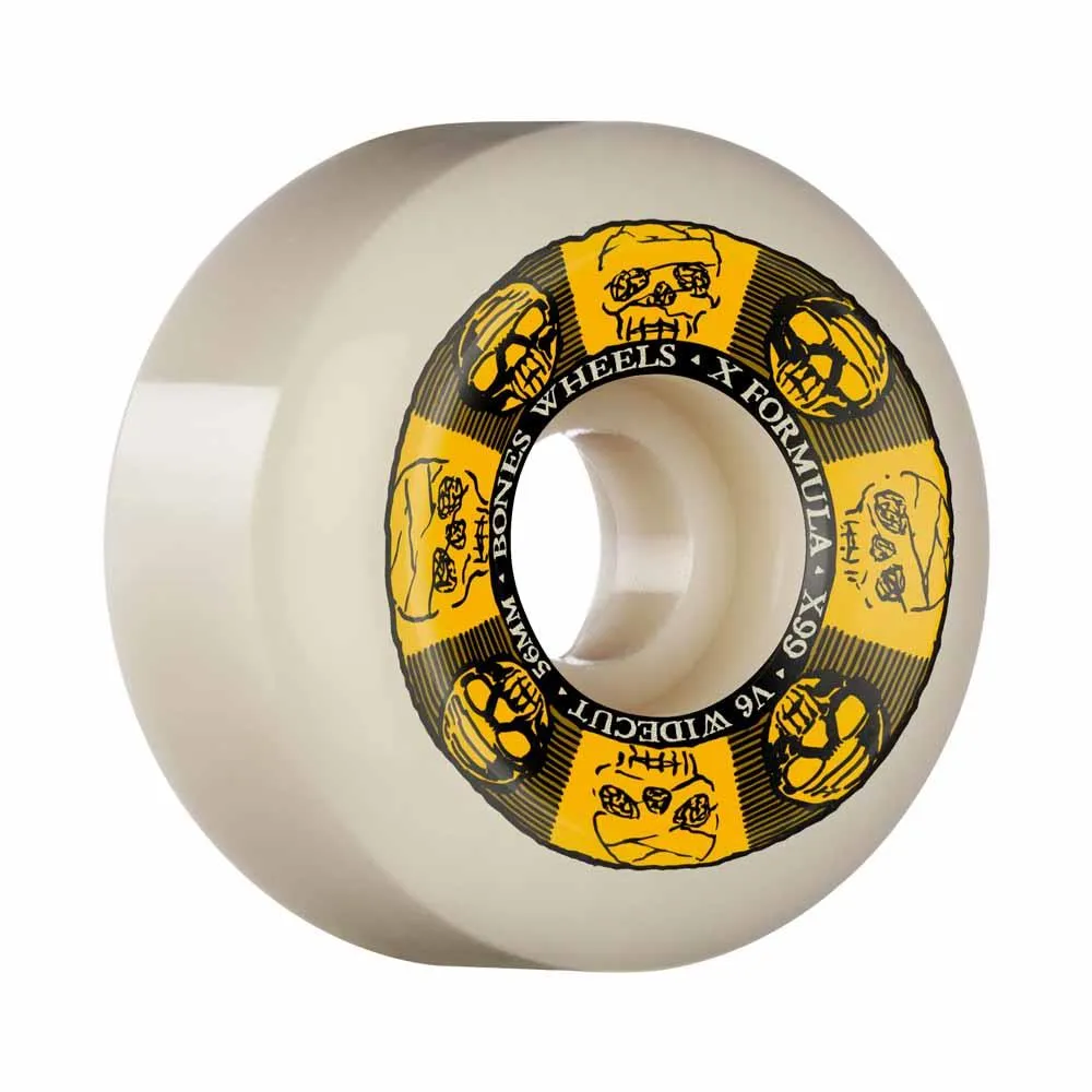 BONES Skateboard  Wheels X-Formula X99 V6 Wide-Cut 99A Black & Gold 56mm