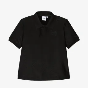 Boys Black Football Polo Shirt