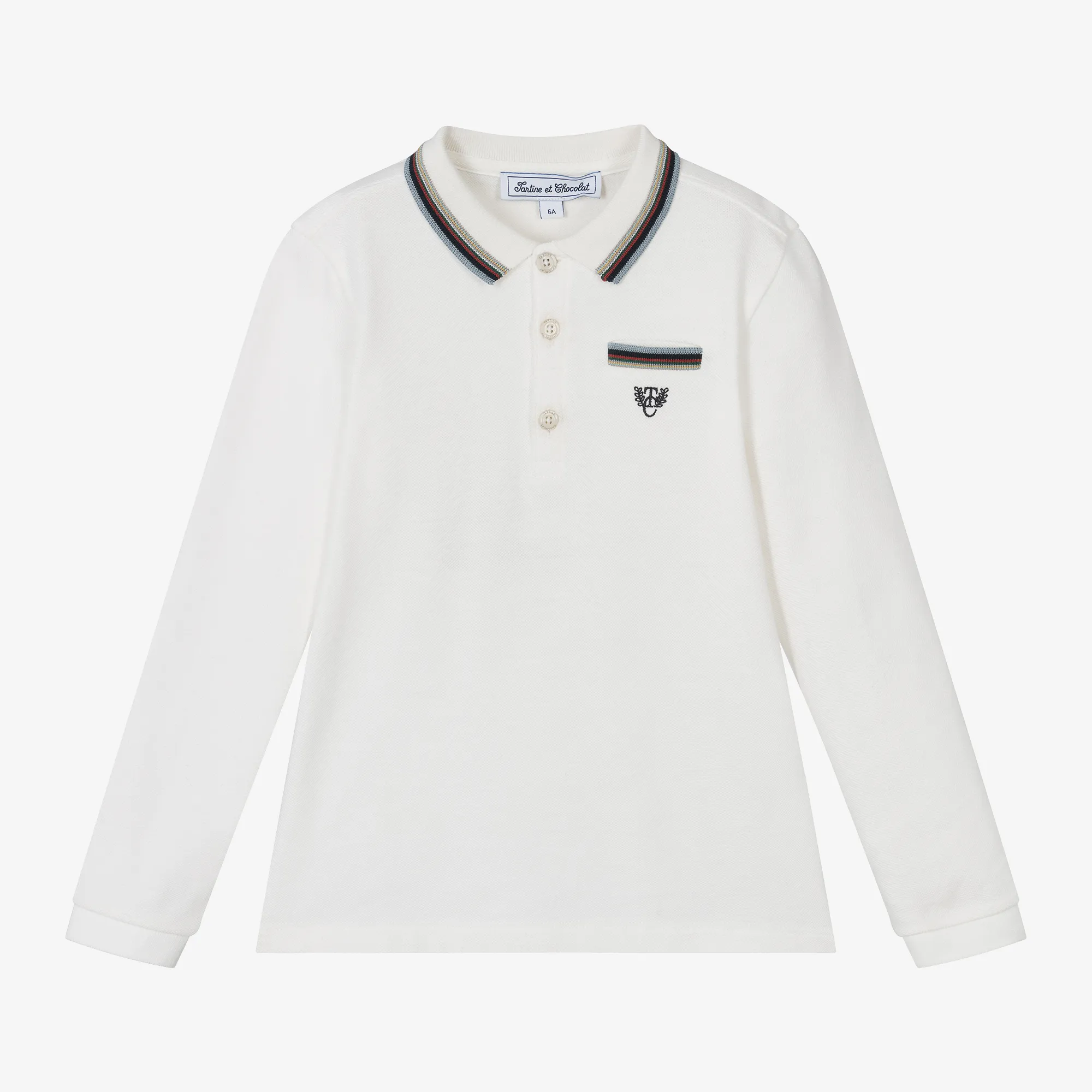 Boys Ivory Cotton Polo Shirt