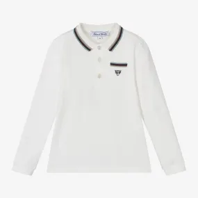 Boys Ivory Cotton Polo Shirt