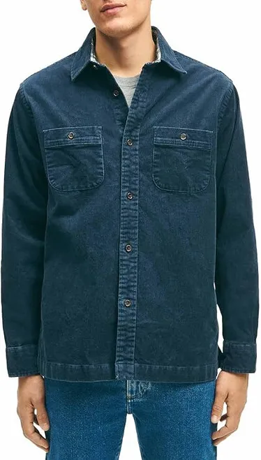 Brooks Brothers 15W Corduroy Shirt Jacket: Outer Space Blue