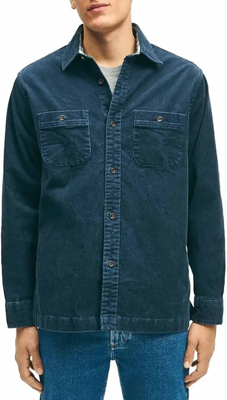 Brooks Brothers 15W Corduroy Shirt Jacket: Outer Space Blue