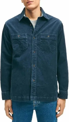 Brooks Brothers 15W Corduroy Shirt Jacket: Outer Space Blue