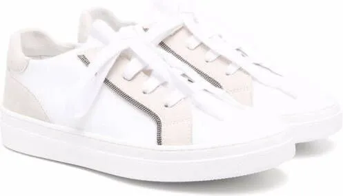 Brunello Cucinelli Kids panelled low-top sneakers White