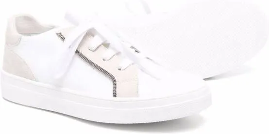 Brunello Cucinelli Kids panelled low-top sneakers White