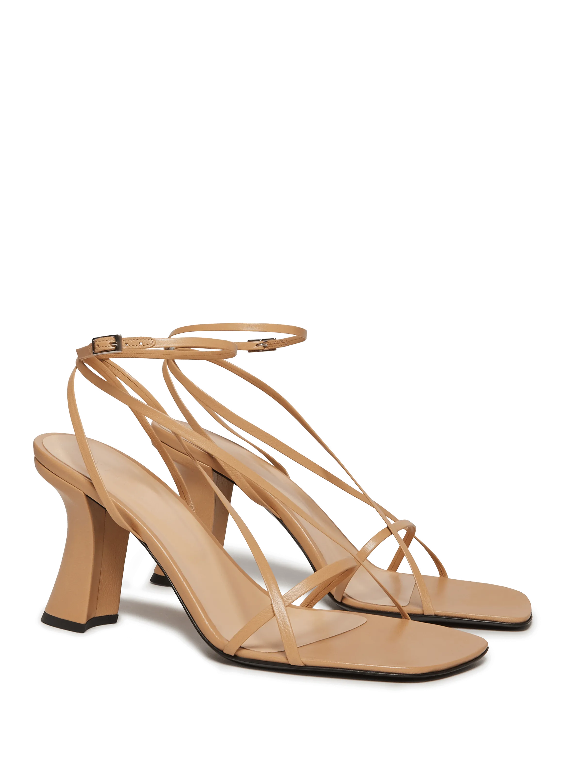 By far  Kersti Nude leather Sandals  - Brown