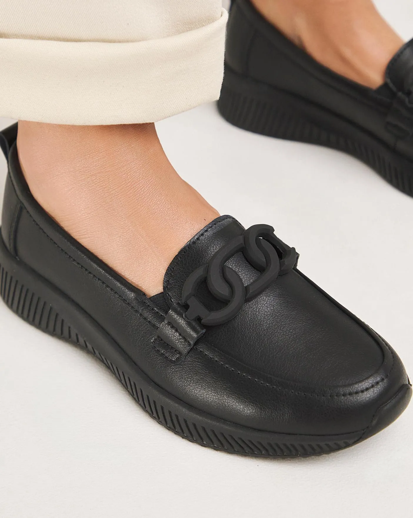 Carol Leather Sporty Loafer Trainers Extra Wide EEE Fit