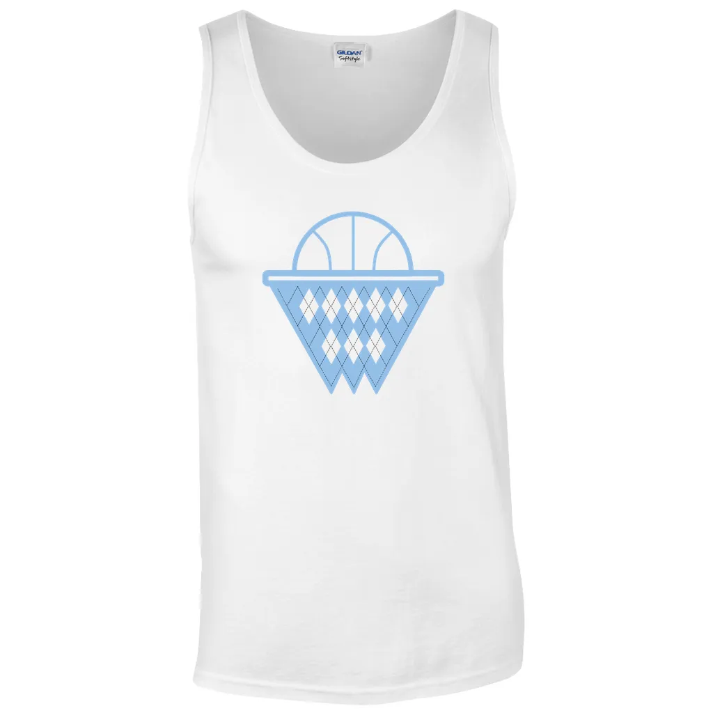 Carolina Blue and White Argyle Basketball Tank Top