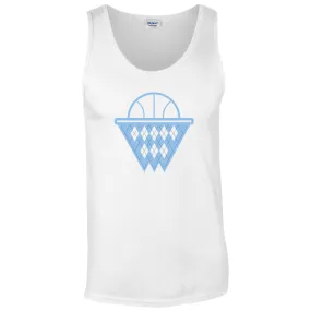 Carolina Blue and White Argyle Basketball Tank Top