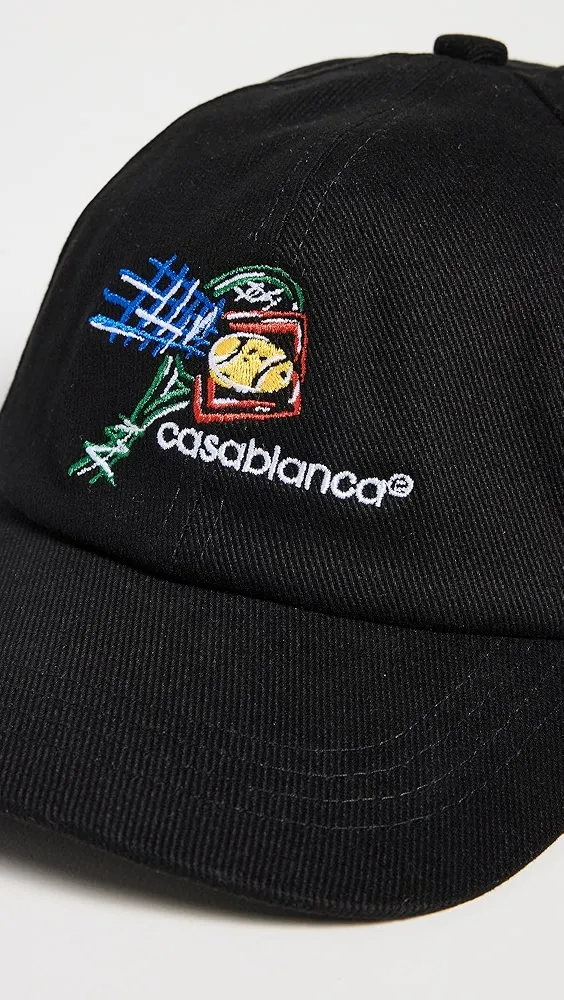 Casablanca   Croquis De Tennis Embroidered Cap 