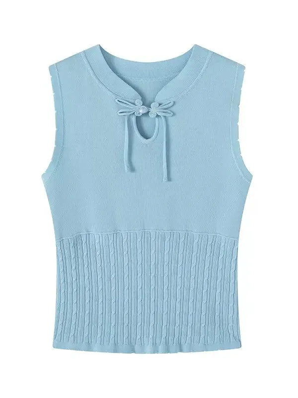 Chinese Button-down Knitted Vest