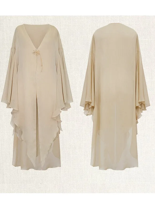 Chinese Chiffon Butterfly Sleeve Long Cardigan