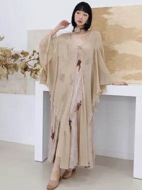 Chinese Chiffon Butterfly Sleeve Long Cardigan