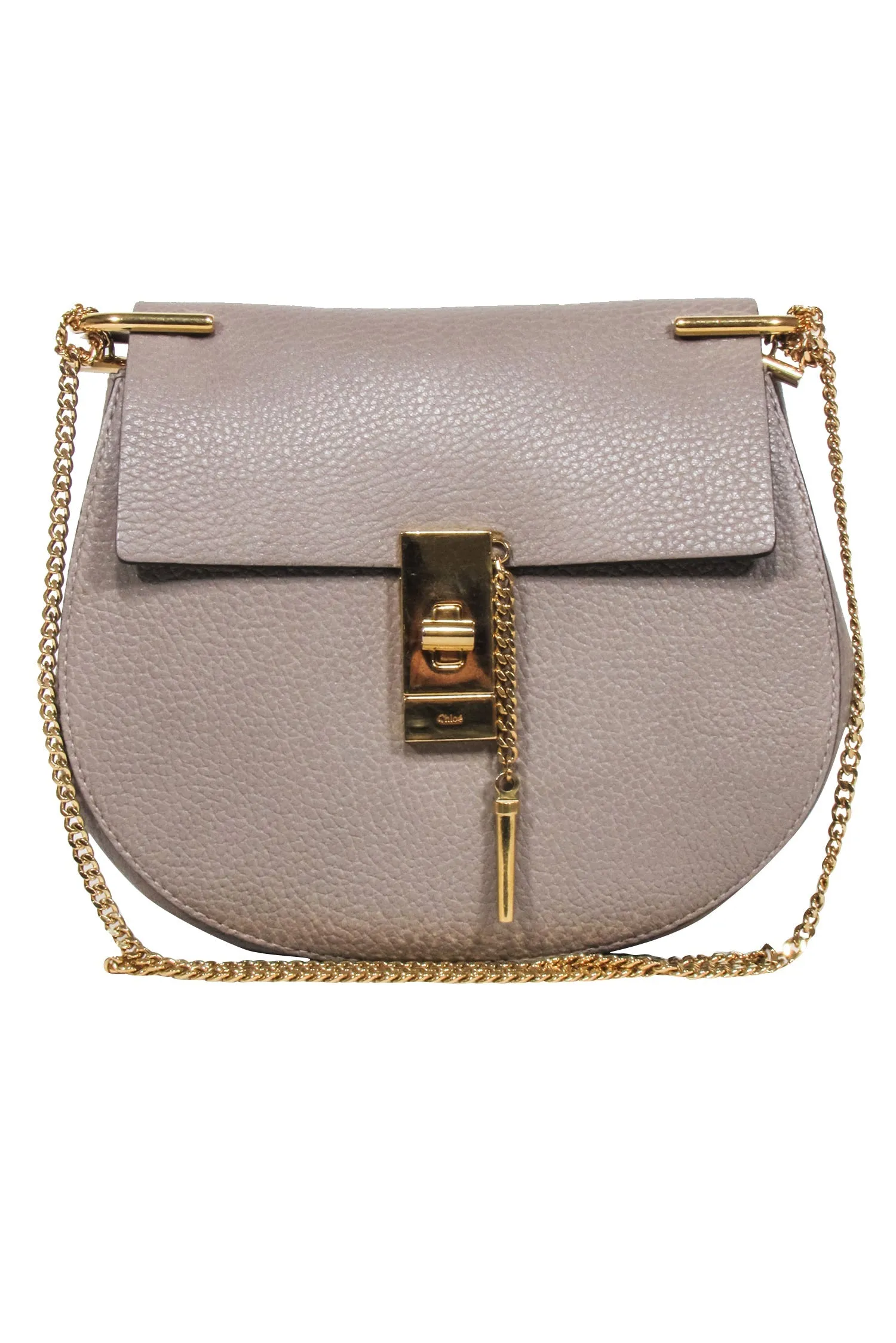 Chloe - Motty Grey Grained Lambskin Drew Shoulder Bag