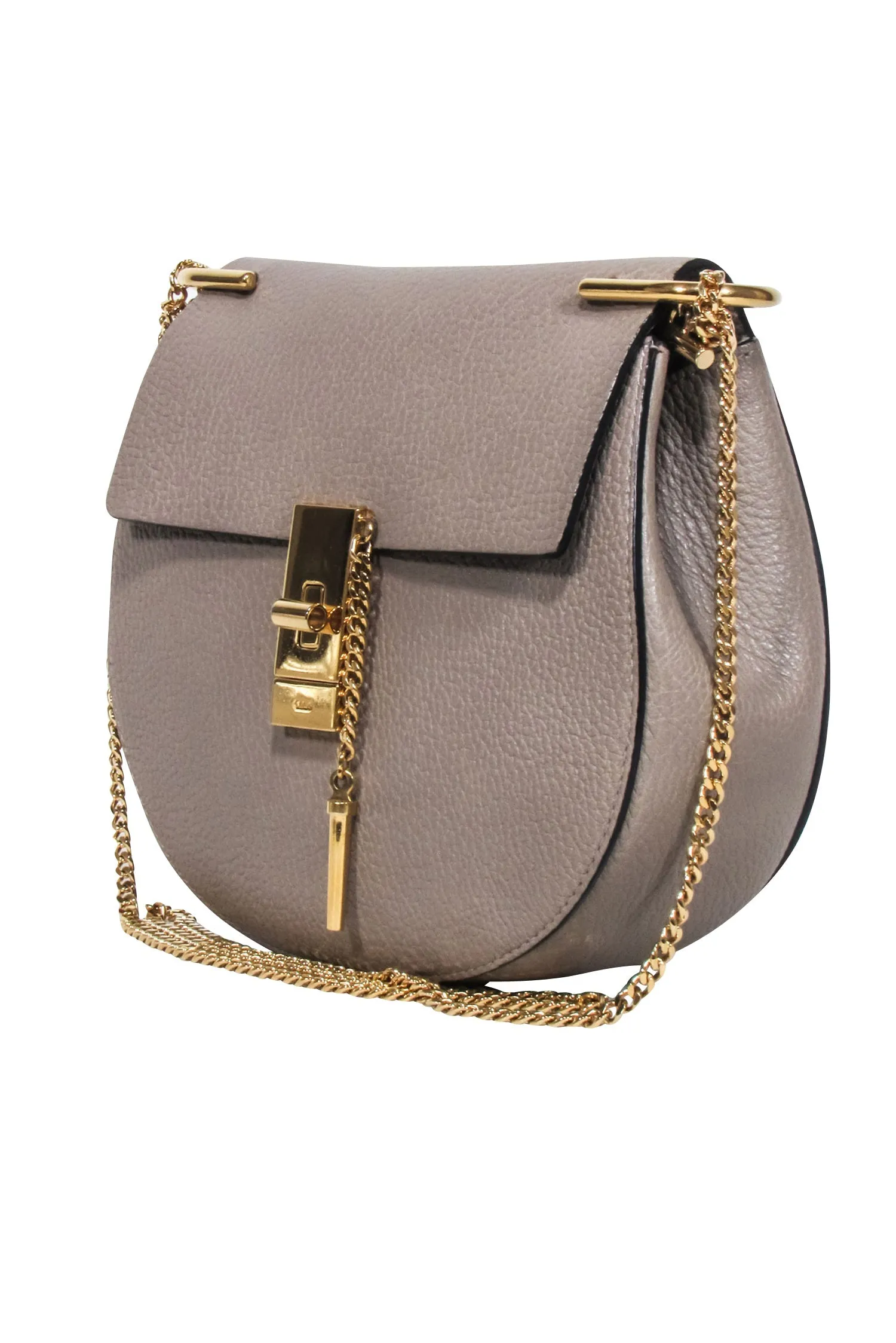 Chloe - Motty Grey Grained Lambskin Drew Shoulder Bag