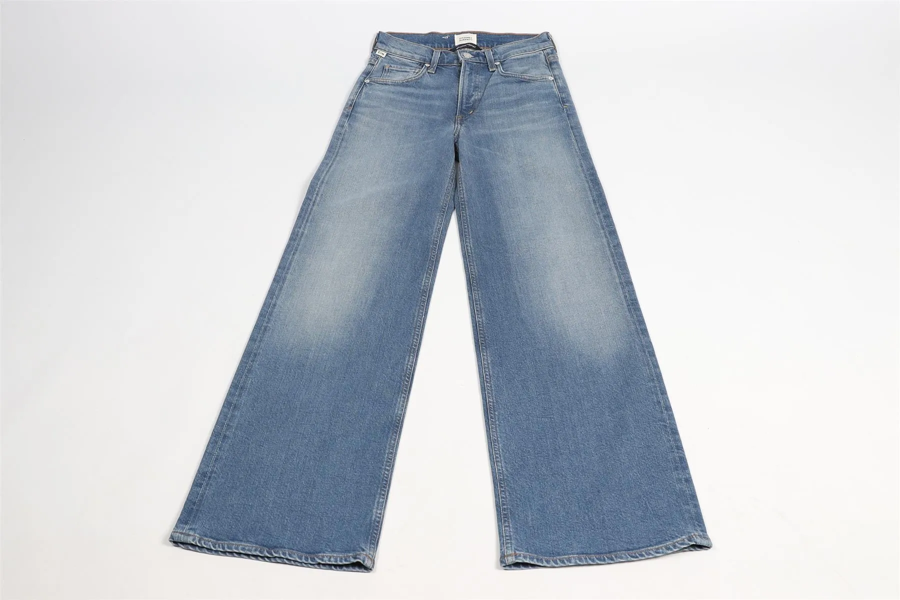 CITIZENS OF HUMANITY BLUE WIDE LEG JEANS W24 UK 6