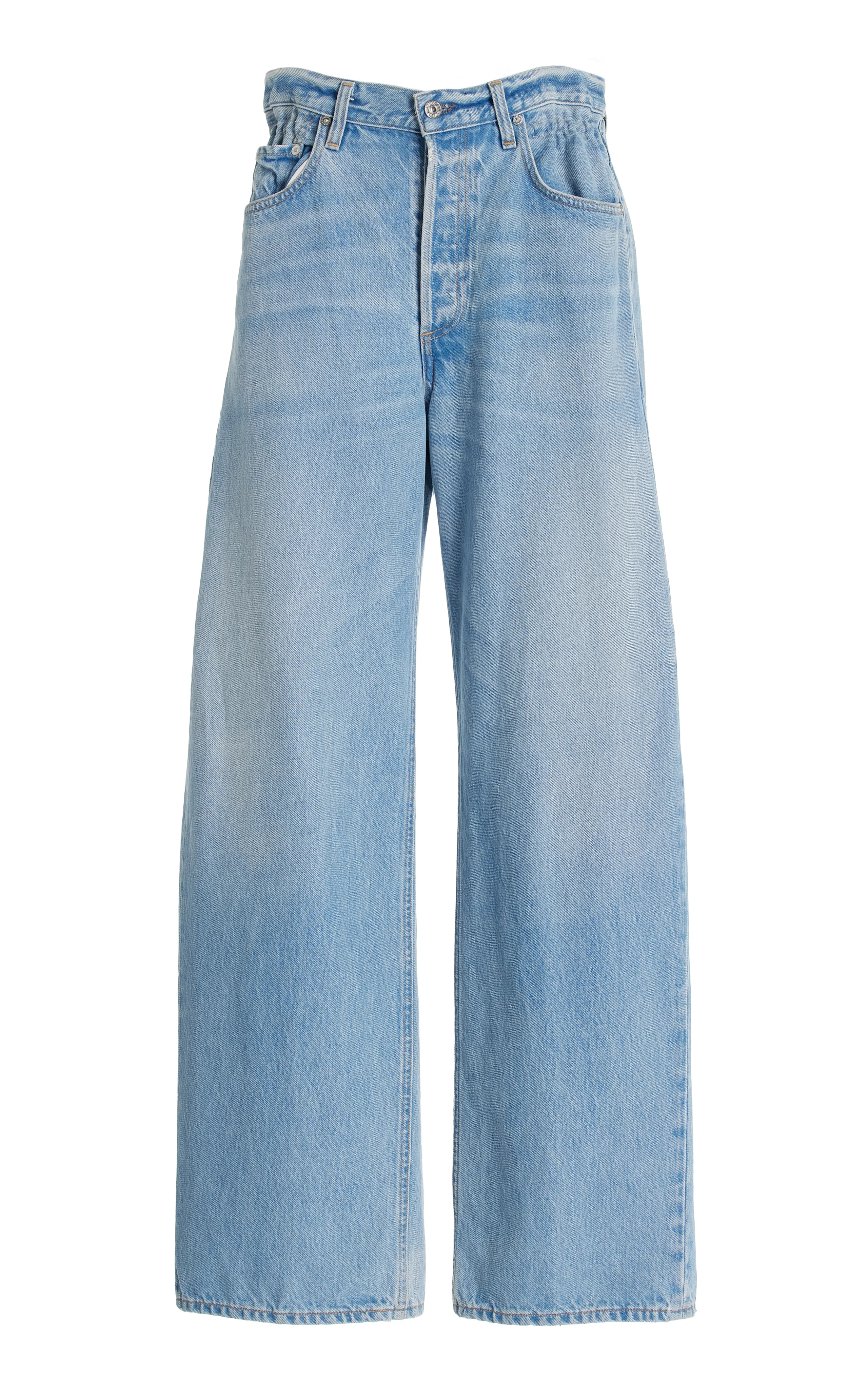 Citizens of Humanity Gwendoline Scrunched Rigid High-Rise Wide-Leg Jeans