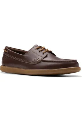 Clarks Bratton Boat in Dark Brown Leather