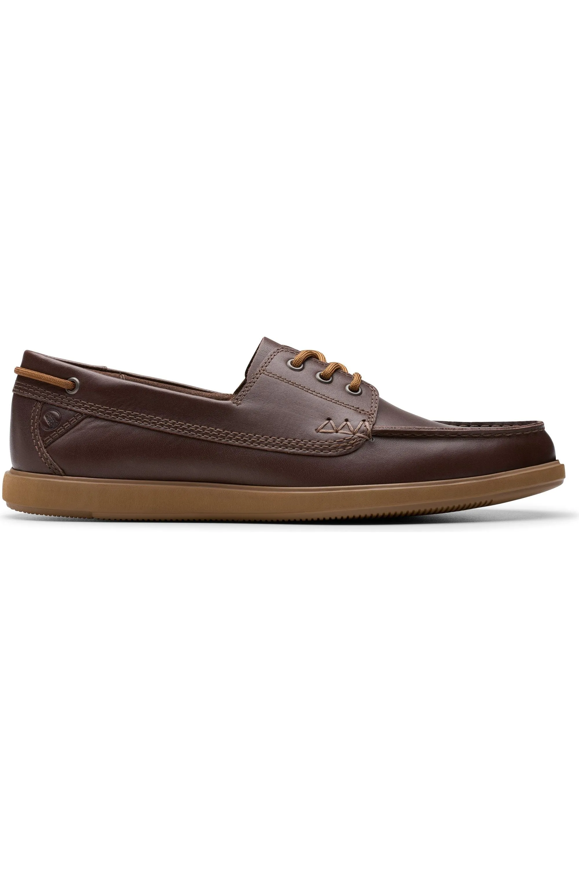 Clarks Bratton Boat in Dark Brown Leather