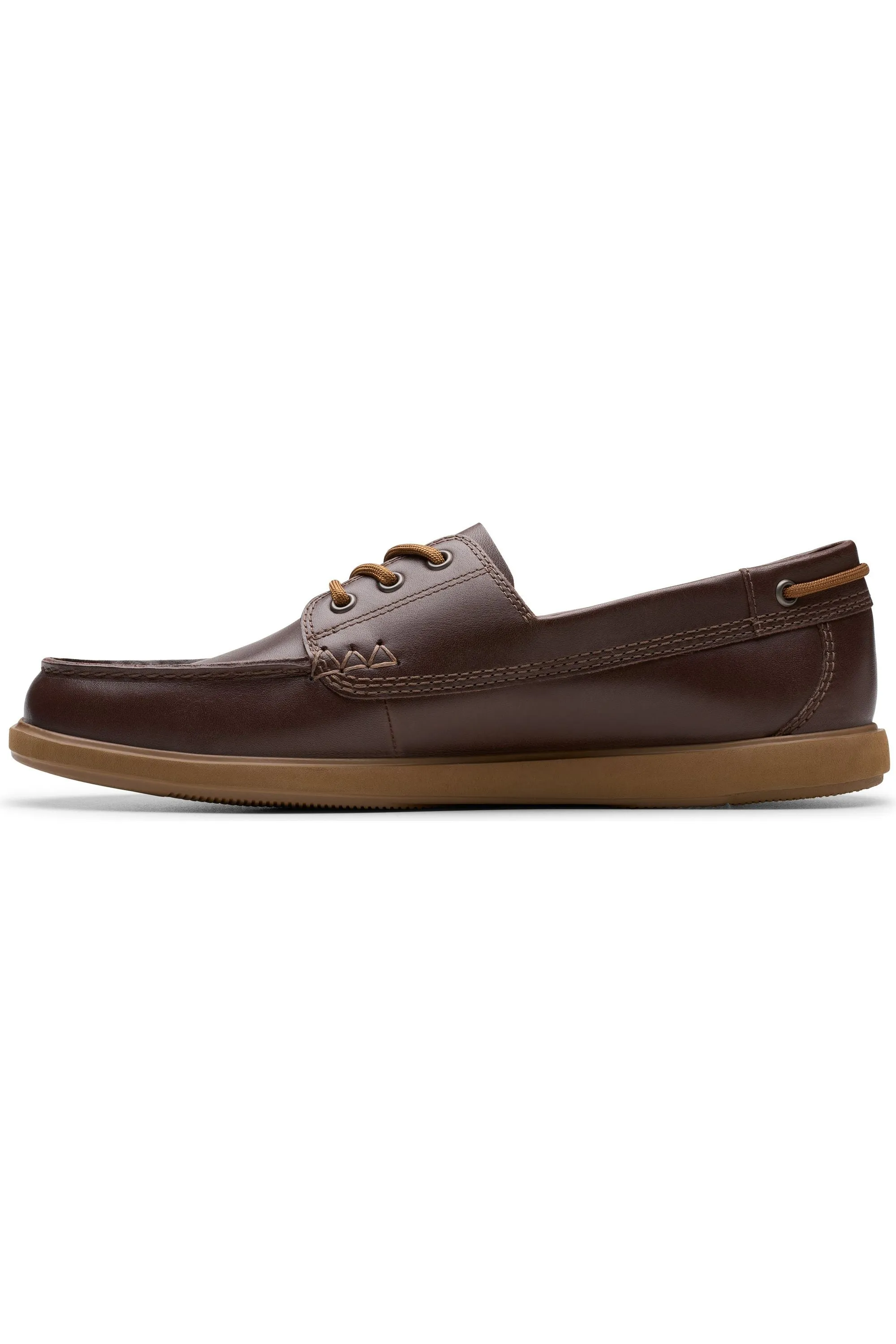 Clarks Bratton Boat in Dark Brown Leather