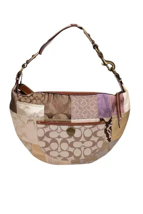 Coach - Beige Patchwork Monogram Shoulder Bag