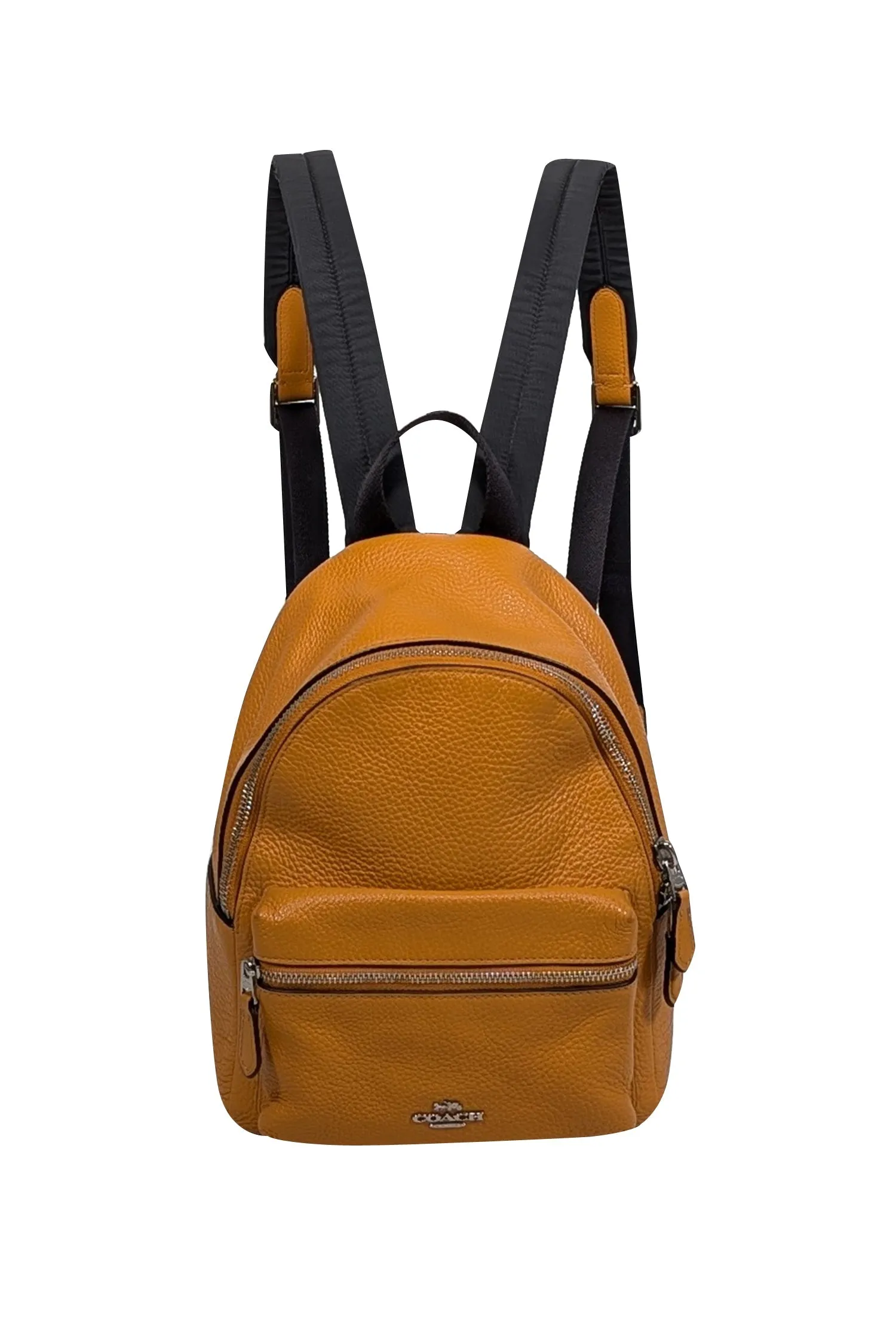 Coach - Dark Yellow Pebbled Leather Mini Backpack