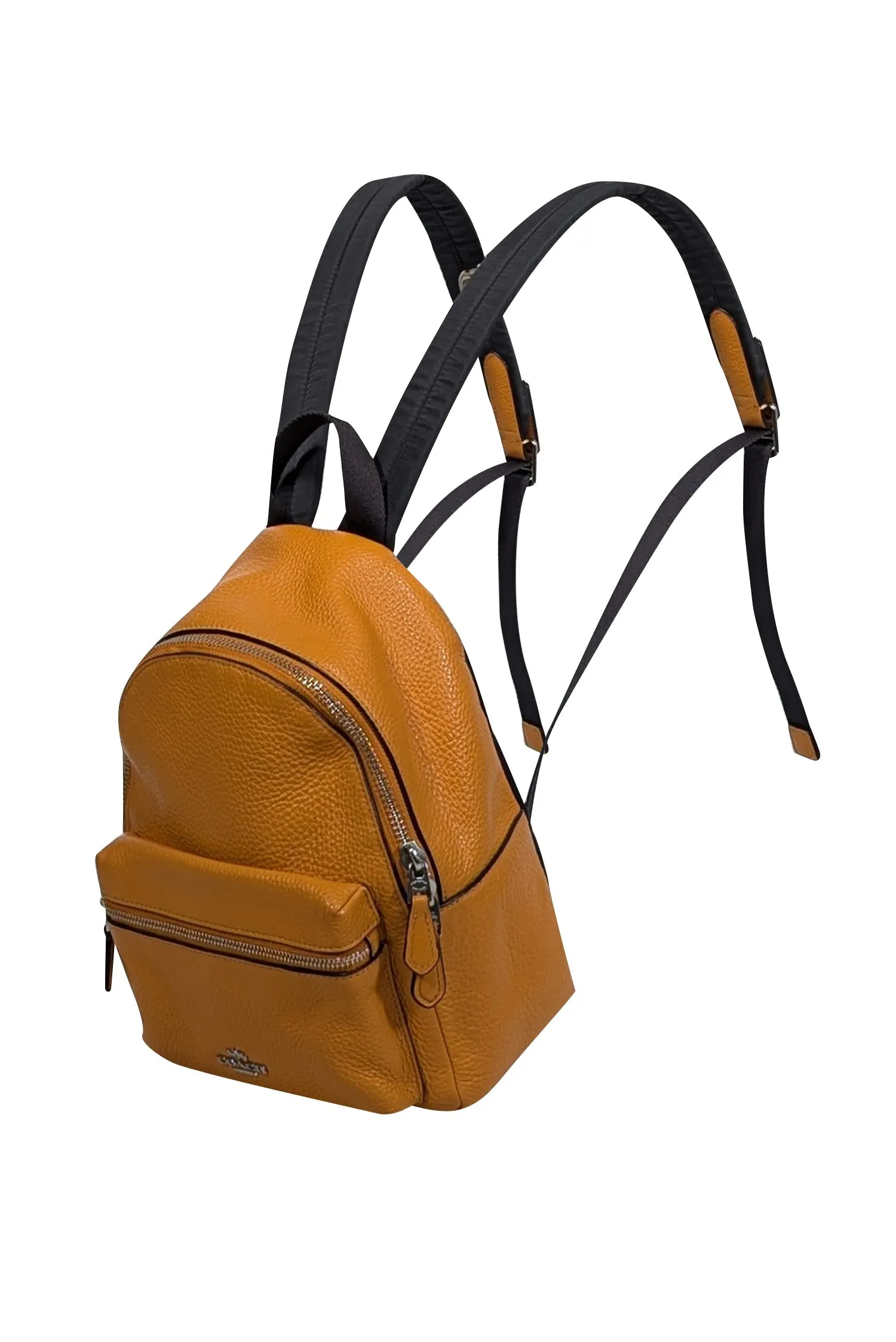 Coach - Dark Yellow Pebbled Leather Mini Backpack