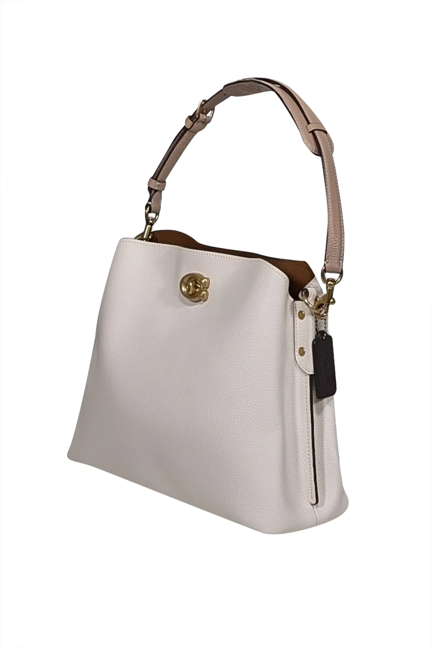 Coach - Ivory Pebbled Leather Willow Shoulder bag w/ Beige Straps