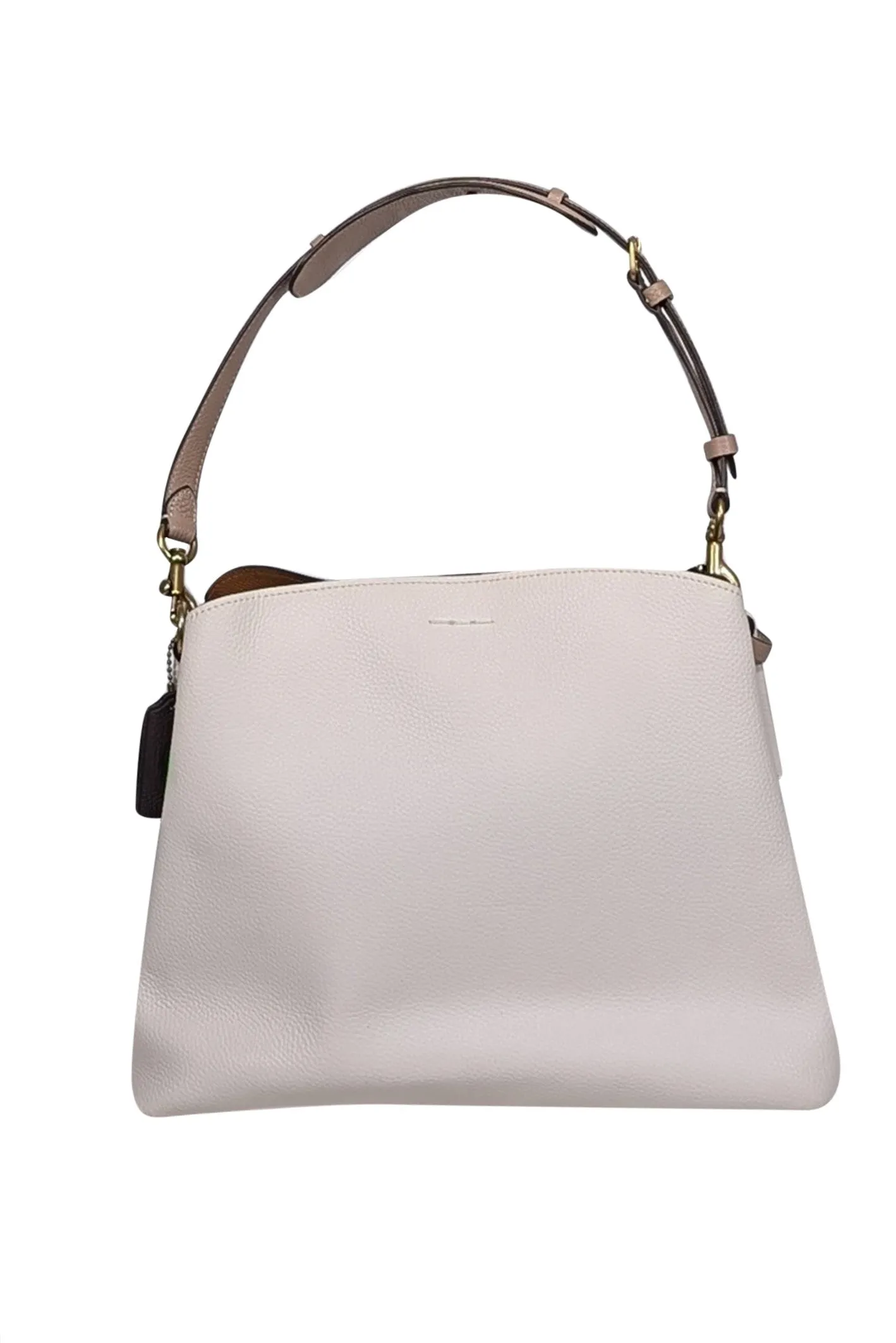 Coach - Ivory Pebbled Leather Willow Shoulder bag w/ Beige Straps