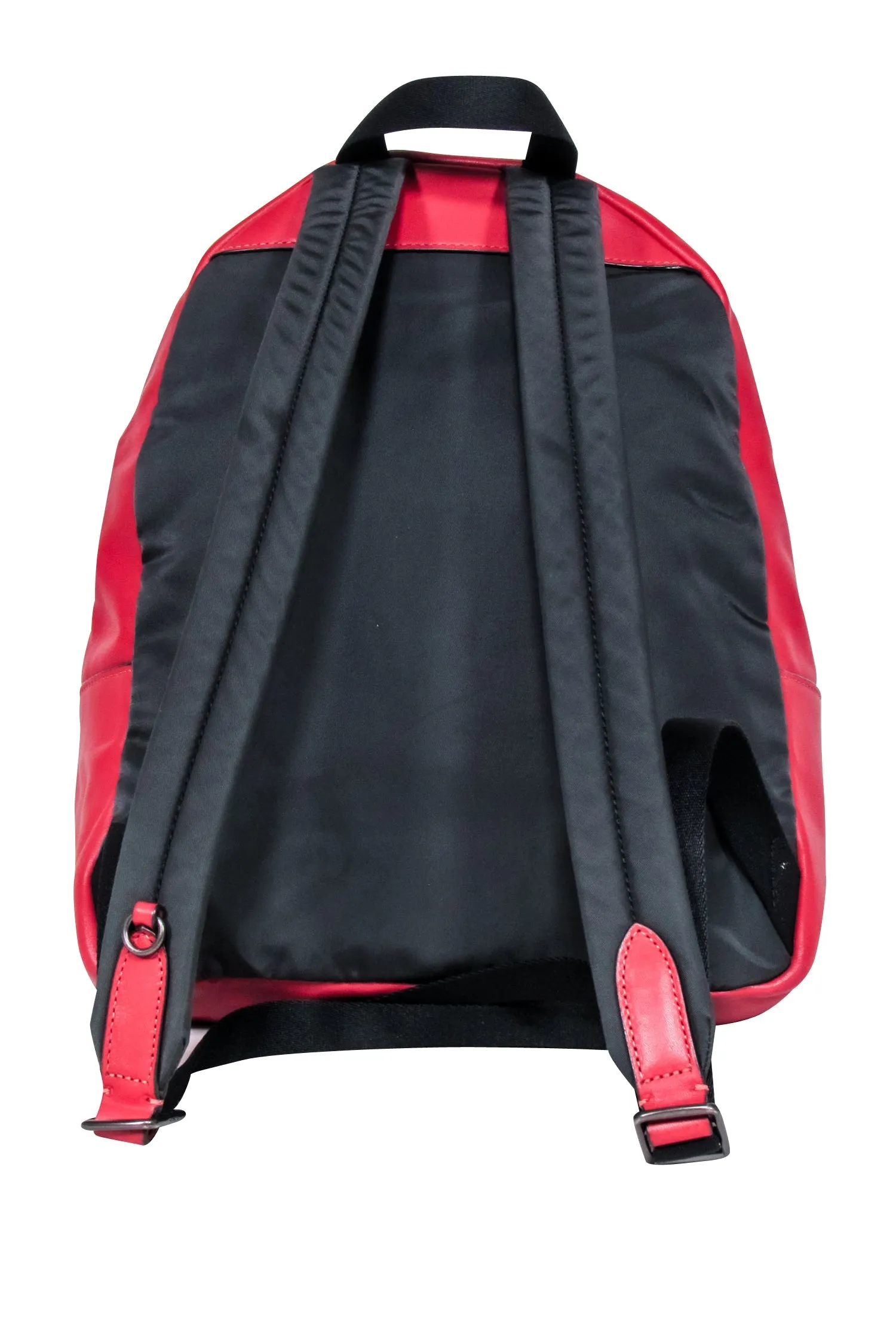 Coach - Red & Black Gingham Print Medium Charlie Backpack