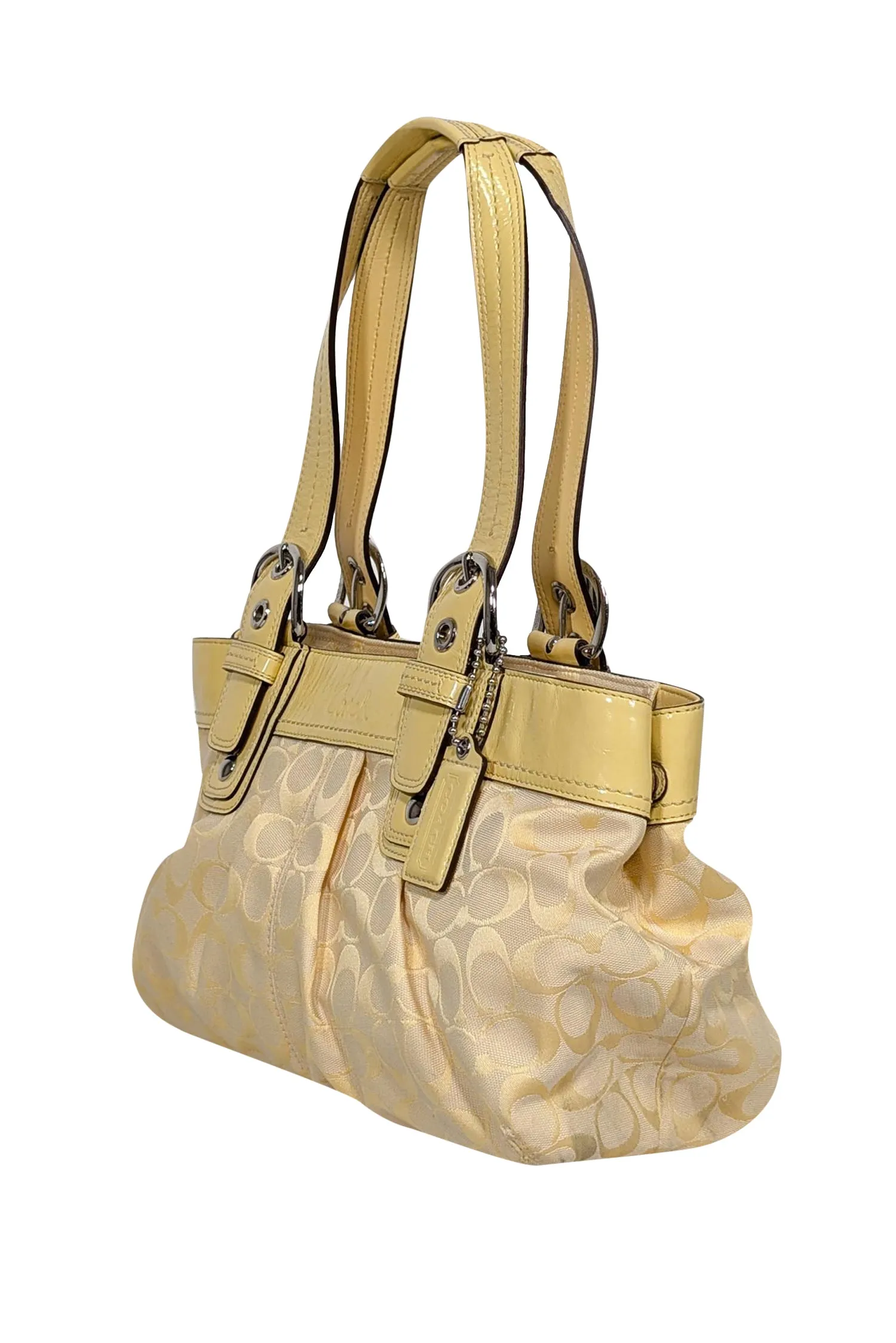 Coach - Yellow Canvas Monogram Large Shoulder Bag