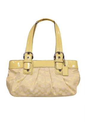 Coach - Yellow Canvas Monogram Large Shoulder Bag