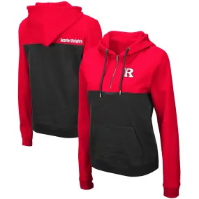 Colosseum Rutgers Scarlet Knights Women's Scarlet/Black Aidan Lightweight Half-Zip Hoodie