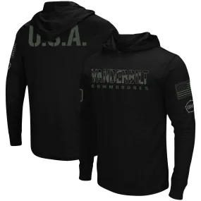 Colosseum Vanderbilt Commodores Black OHT Military Appreciation Hoodie Long Sleeve T-Shirt