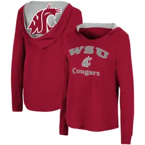 Colosseum Washington State Cougars Women's Crimson Catalina Hoodie Long Sleeve T-Shirt