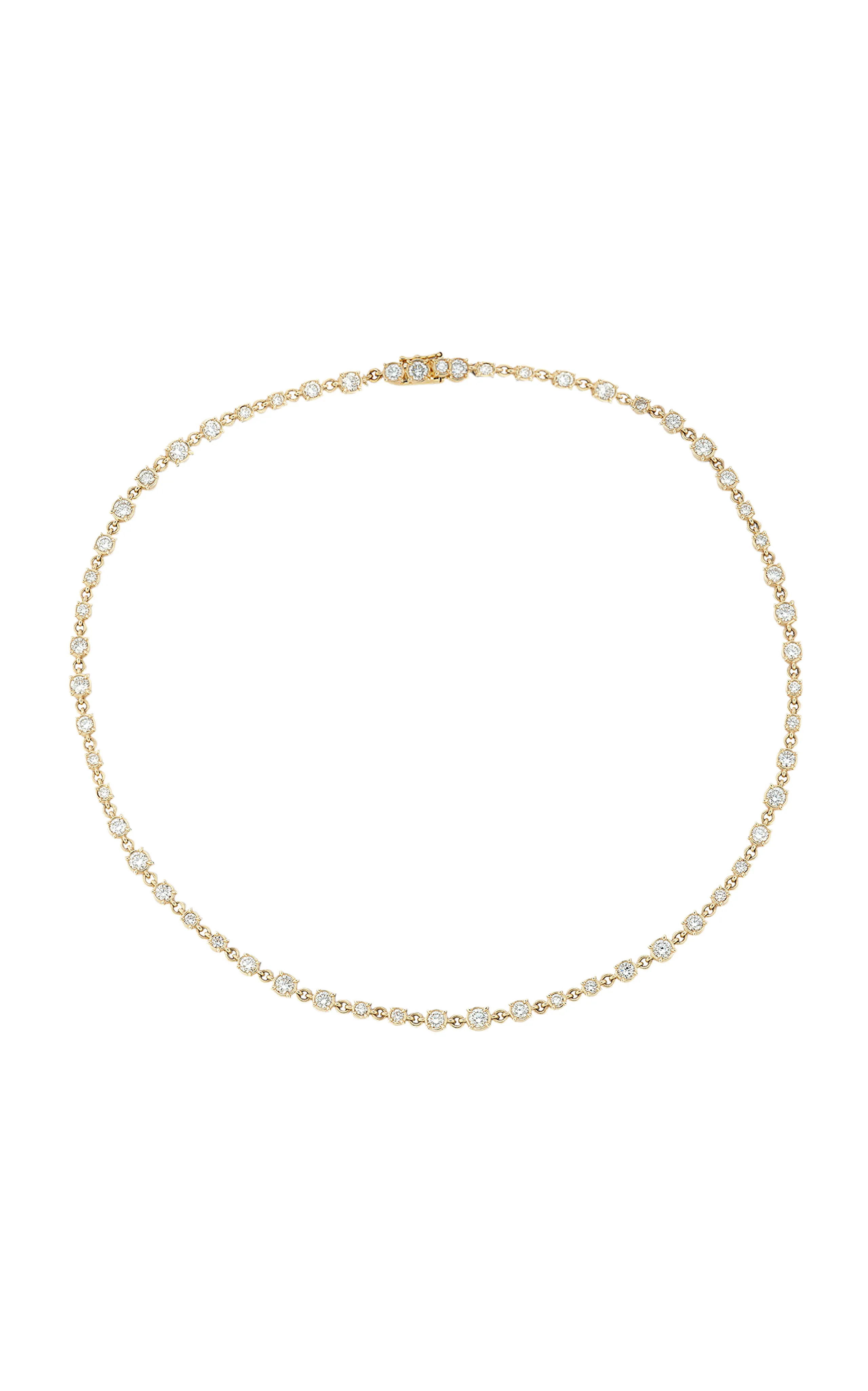 Concept26 14K Yellow Gold Diamond Tennis Necklace