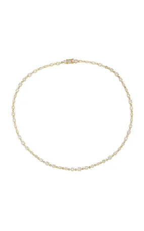 Concept26 14K Yellow Gold Diamond Tennis Necklace