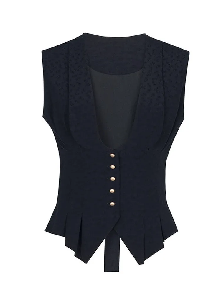 Constricted Flare Nichi Chic Vest&Blouse