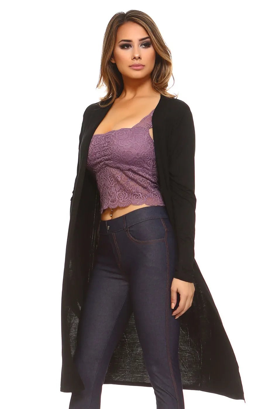 Contemporary Cool Open-Front Knit Cardigan