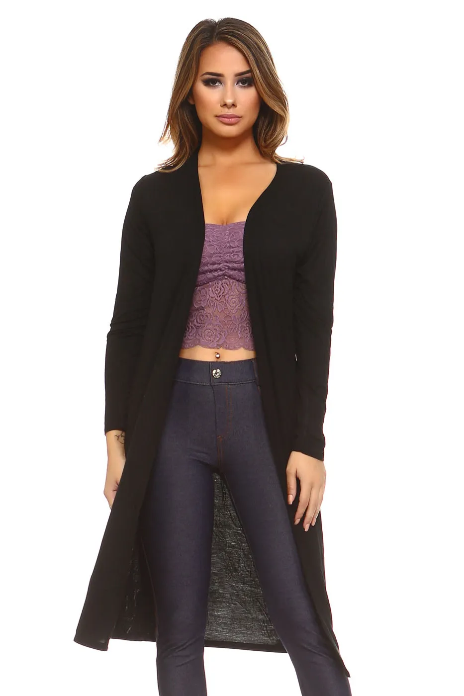 Contemporary Cool Open-Front Knit Cardigan