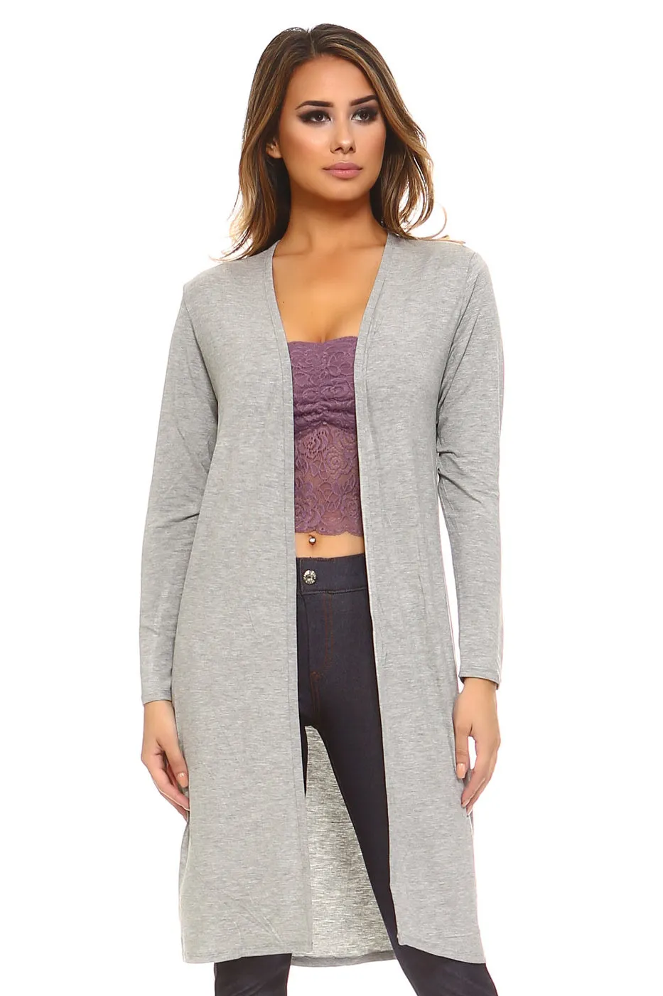 Contemporary Cool Open-Front Knit Cardigan