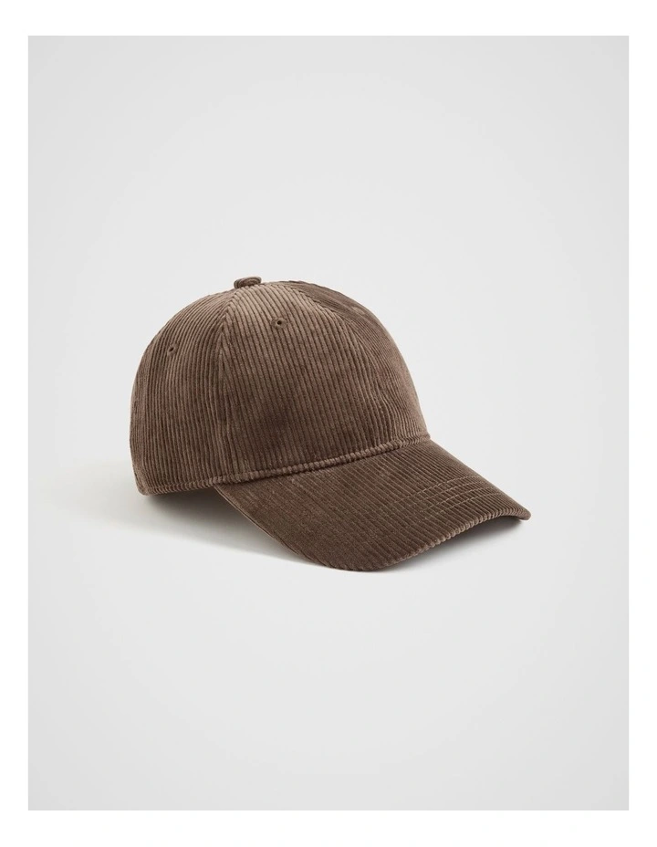 Cord Baseball Cap in Chocolate