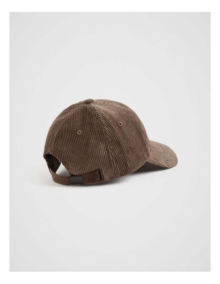 Cord Baseball Cap in Chocolate