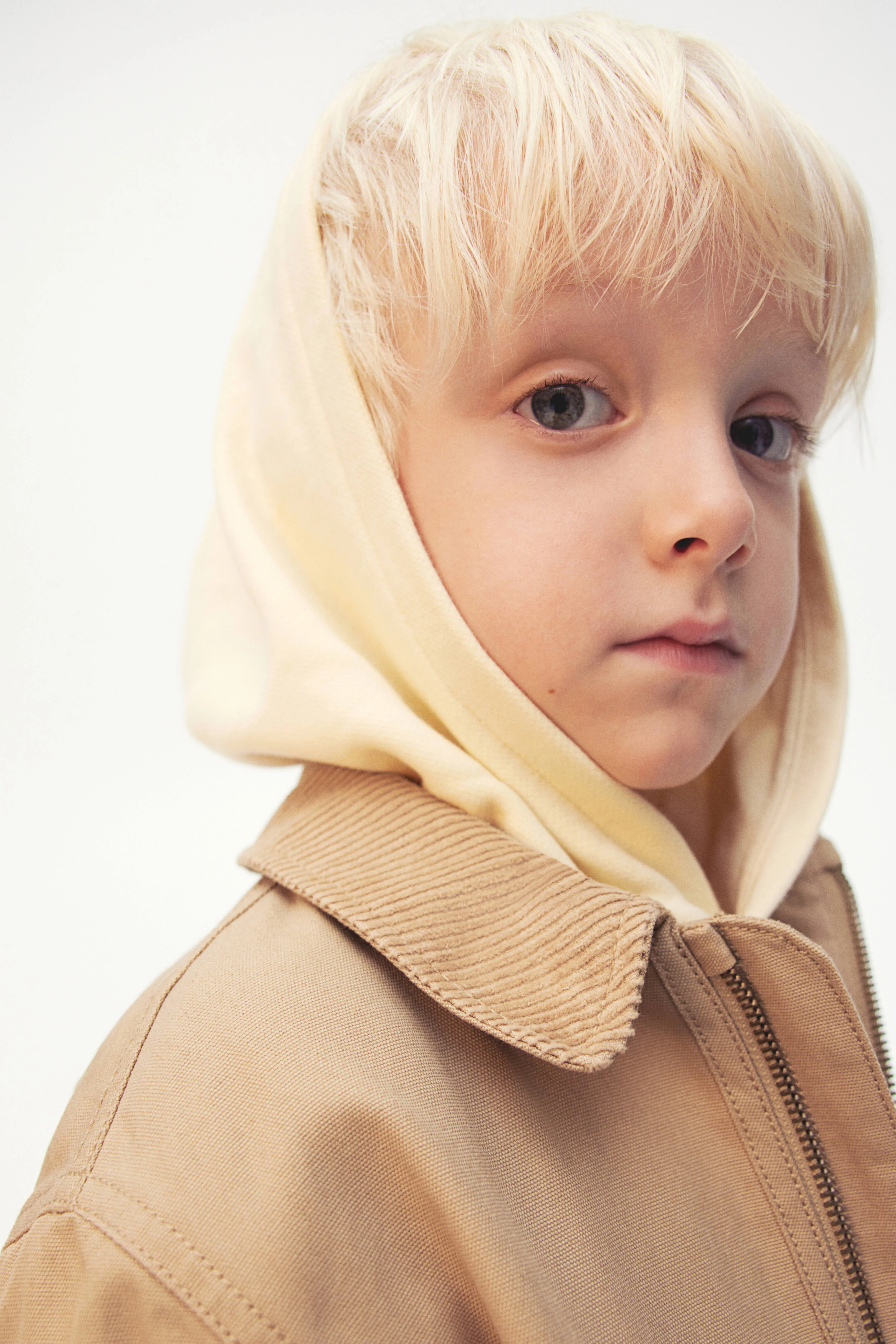 Cotton canvas jacket - Round neck - Long sleeve - Beige - Kids | H&M GB