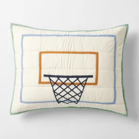 Crate&Barrel Modern Basketball Organic Cotton Kids Pillow Sham