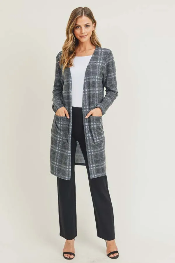 Crosshatch Plaid Cardigan